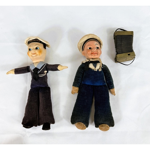 311 - A vintage Norah Wellings cloth sailor doll with Orcades cap band; a vintage 1940's era sailor doll, ... 