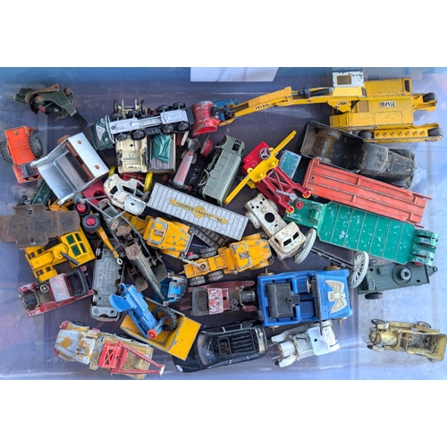 361 - A collection of vintage diecast and tin plate farm and other larger vehicles 