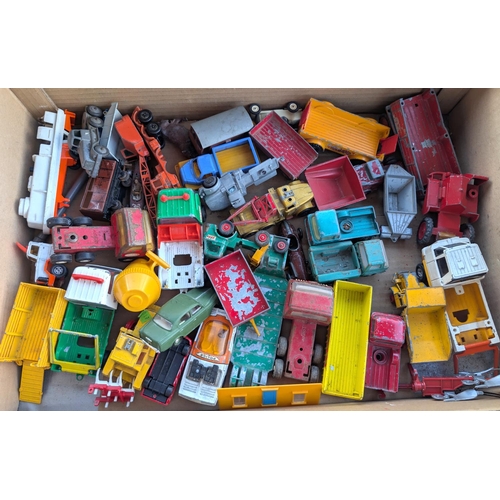 361 - A collection of vintage diecast and tin plate farm and other larger vehicles 