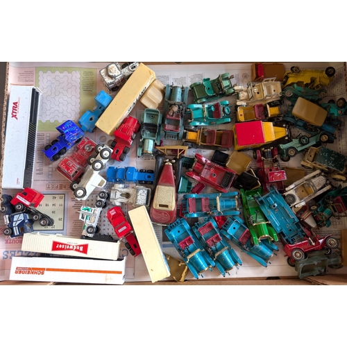 363 - A large selection of vintage diecast vehicles farm, lorries etc