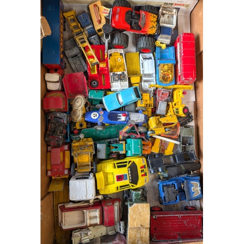 363 - A large selection of vintage diecast vehicles farm, lorries etc