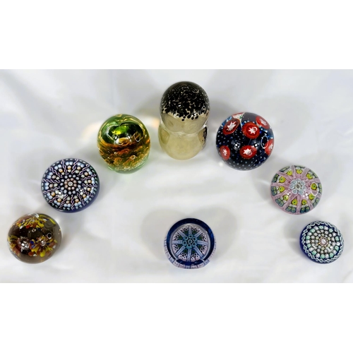 435 - Four Millefiori paperweights, four other Milano, Wedgwood etc.