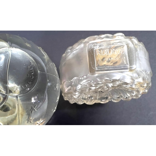 463 - LALIQUE: a bulbous perfume bottle with scattered embossed stars in the 'Flacon Dans La Nuit' design,... 