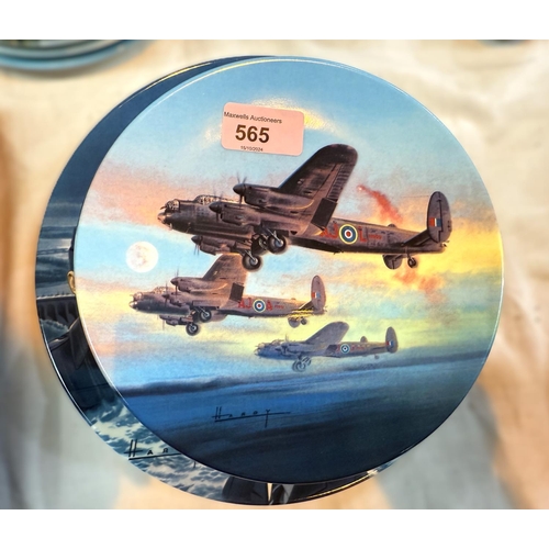 565 - Eight Royal Worcester limited edition plates commemorating the Dambusters Raid,  WWII, another ... 