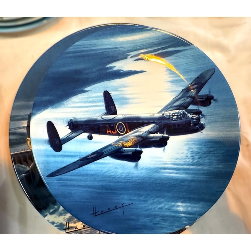 565 - Eight Royal Worcester limited edition plates commemorating the Dambusters Raid,  WWII, another ... 