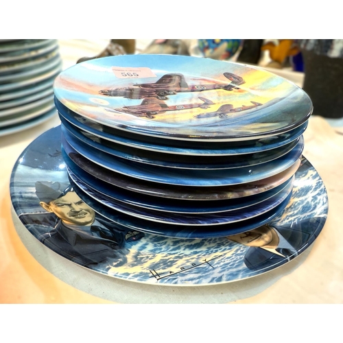 565 - Eight Royal Worcester limited edition plates commemorating the Dambusters Raid,  WWII, another ... 