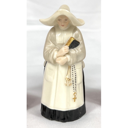 573 - A pair of Royal Worcester monk candlesnuffers and a similar nun