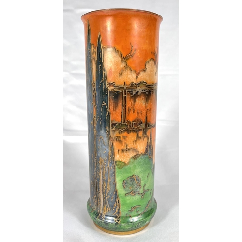 578 - Royal Worcester: a Crown ware cylindrical vase, 25cm