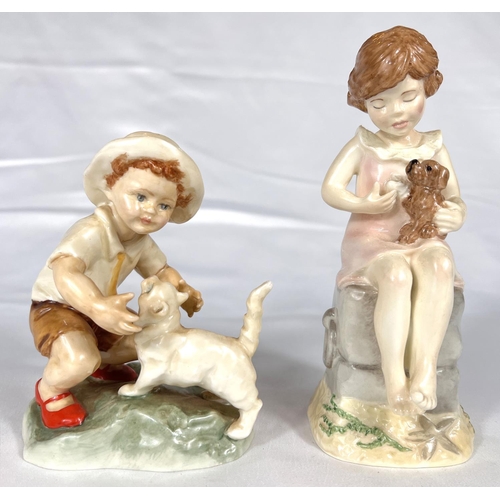 583 - Royal Worcester: a porcelain figure 'Wednesday's Child', 16cm and another 'Snowy'No bids sold with n... 