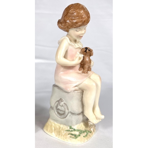 583 - Royal Worcester: a porcelain figure 'Wednesday's Child', 16cm and another 'Snowy'No bids sold with n... 