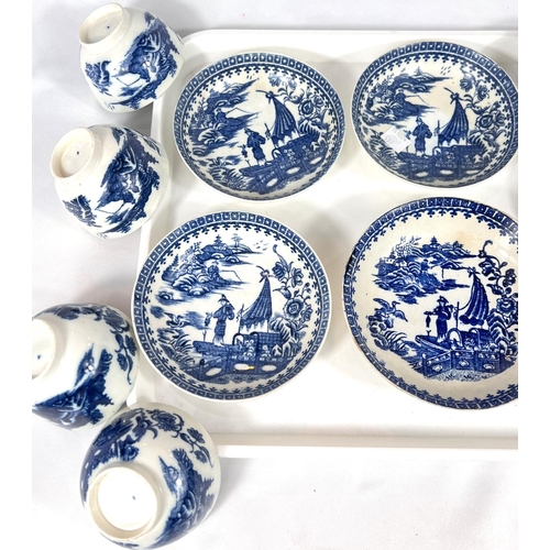 585 - A group of 18th century Worcester and other blue transfer decorated tea bowl etc