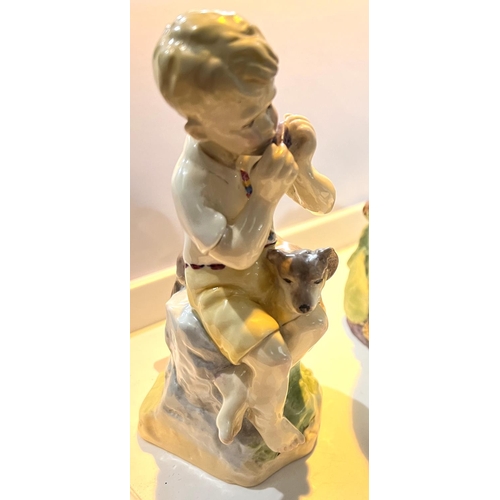 591 - Royal Worcester: a porcelain figure 'Saturday's Child', 17cm; another 'June', 4 bird figures etc