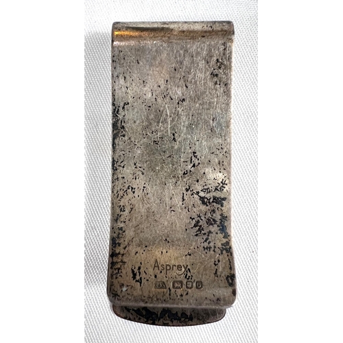 659 - ASPREY, a hallmarked silver money clip, London 1988