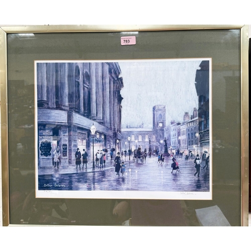 783 - Arthur Delaney, Manchester scene, artist signed limited edition print, framed and glazed.