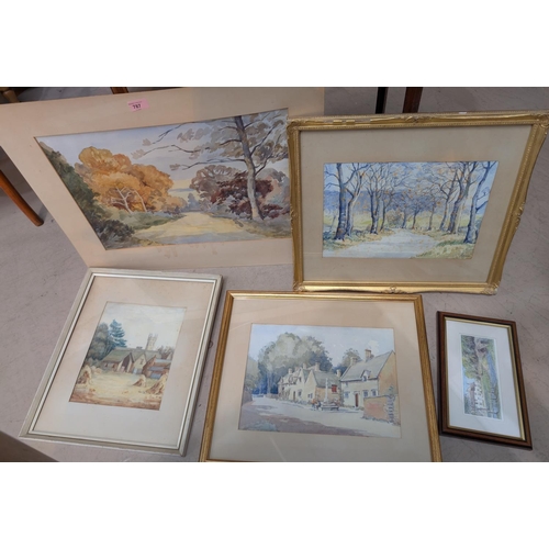 787 - F. Estcourt water colours of country scenes, other watercolours etc.no bids sold with next lot