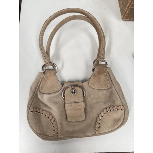 80 - Prada lady's suede handbag, genuine.