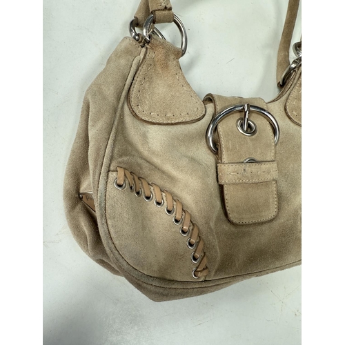 80 - Prada lady's suede handbag, genuine.