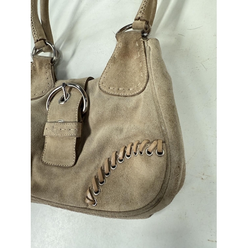 80 - Prada lady's suede handbag, genuine.