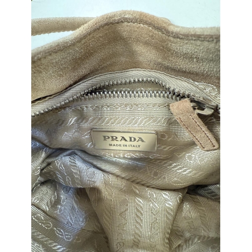 80 - Prada lady's suede handbag, genuine.