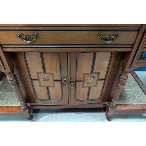 967 - E. Goodall and Co. Manchester: a large late 19th Century washstand with raised tile back in the Mint... 