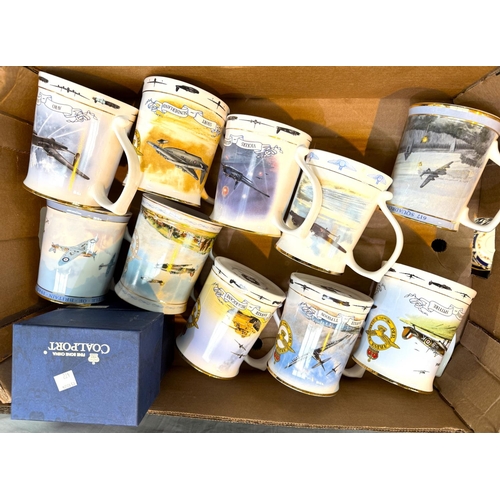 472 - A collection of approx. 12 Royal Air force commemorative mugs designed by Gordon Davies etc. 