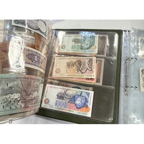 242 - WORLD BANKNOTES - a collection in album. Includes Turkey, Germany, China etc (over 30 notes) and ano... 