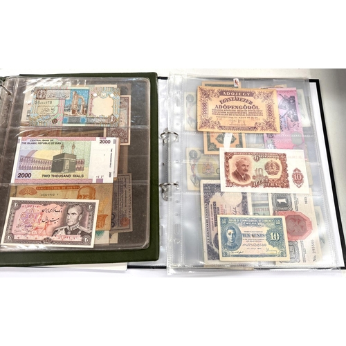 242 - WORLD BANKNOTES - a collection in album. Includes Turkey, Germany, China etc (over 30 notes) and ano... 