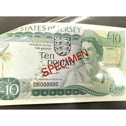 263 - JERSEY QEII, a group of 4 specimen banknotes, £1, £5, £10, £20.