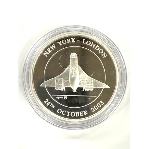 271 - LAST FLIGHT OF CONCORDE, commemorative medal, fine silver 156gm, one of 500 issued 2003.