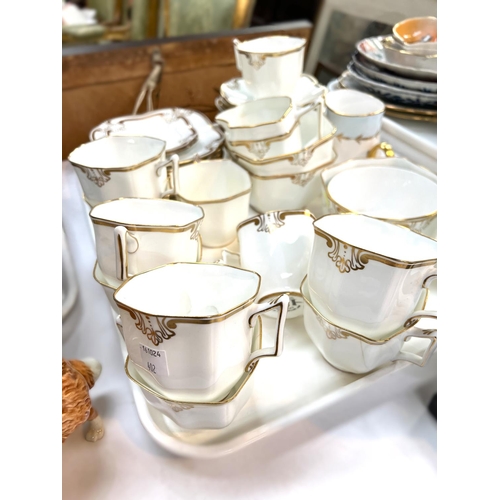 402 - A Best British Bone China Edifame tea service, white with gold trim, approx. 43 pieces; a pale blue,... 