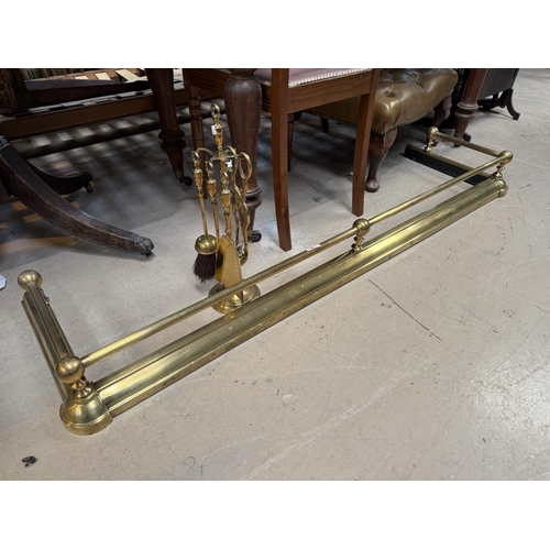 35 - A brass fire surround and various brassware etc.