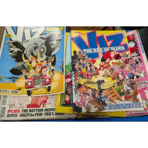 349 - A large collection of vintage Viz comics and annuals as listed, from 26-199 (not a full run).