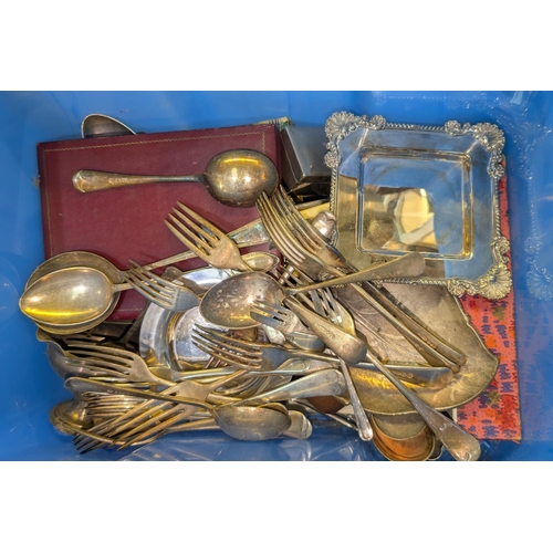 653 - A selection of silver-plated cutlery, various sets.