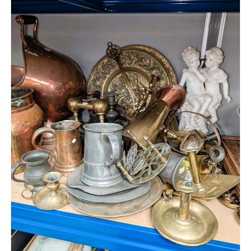 11 - a selection of pewter metal ware etc.