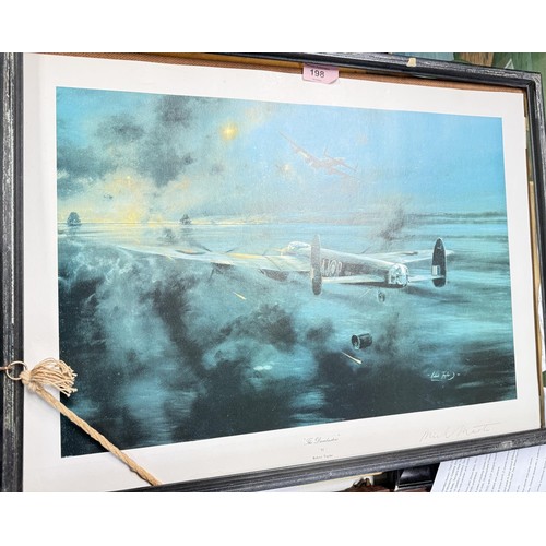 198 - 'The Dambusters by Robert Taylor signed and four prints