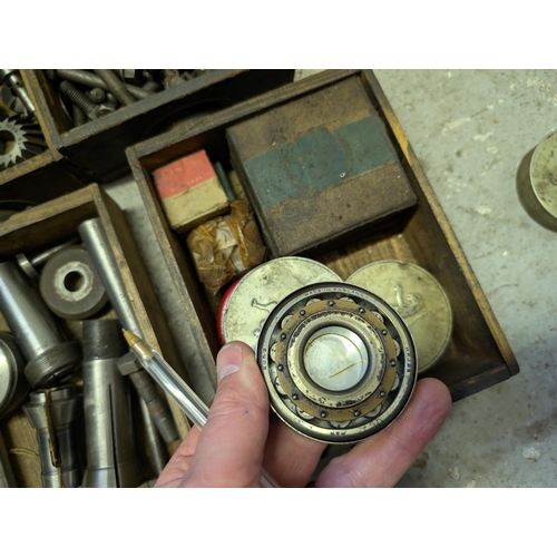 108 - A toolmakers cabinet with 20 drawers with taps and dies, nuts and bolts.