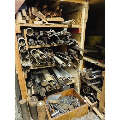 121 - A large assortment of metal stock of various types and sizes, mainly steel.