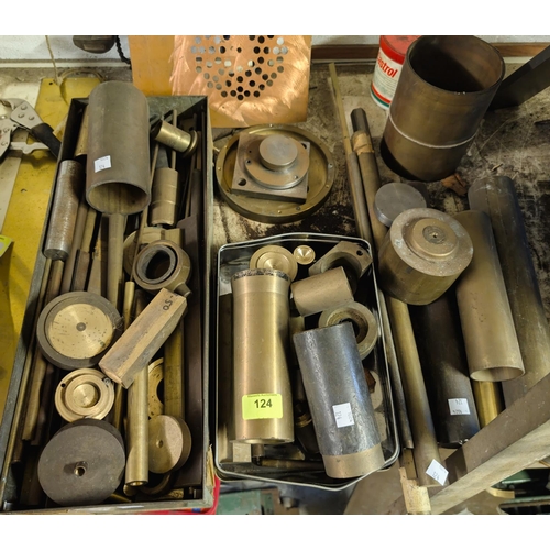 124 - A collection of mainly brass metal stock in bar, tube and other forms, including approx.  grade, A 2... 