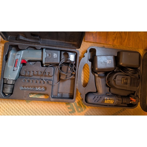 31 - A Power Craft cased 18v drill and a Performance Power 12v drill, cased.