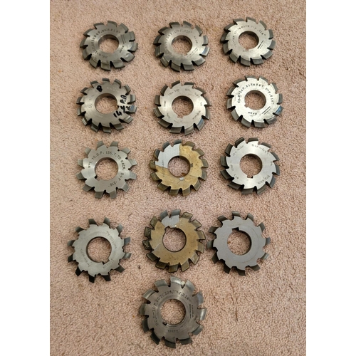 46 - Precision tools, 13 lathe cutters, 'Gear' cutters.