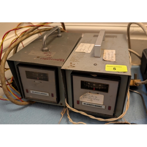 5 - Two Eurotherm temperature controllers.