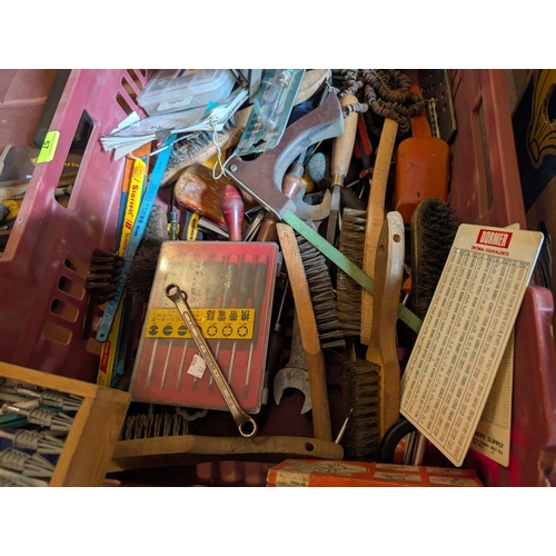 57 - A quantity of files, wire brushes, other hand tools etc.