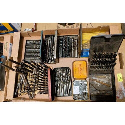 76 - A large collection of various drill bits, various sizes, in kits and loose.