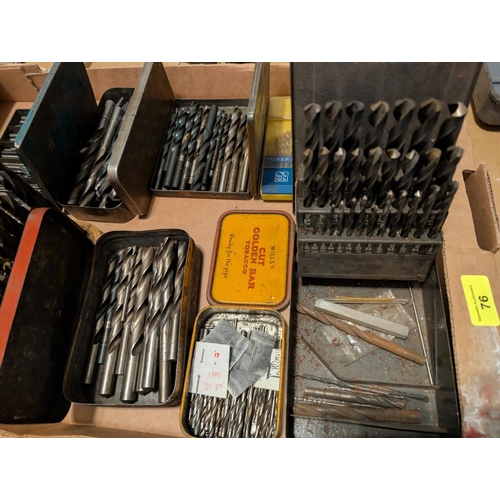 76 - A large collection of various drill bits, various sizes, in kits and loose.