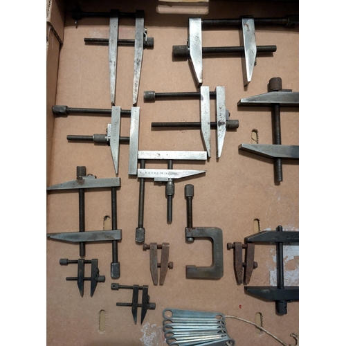 78 - A collection of 'Eclipse' No 412 and other parallel tool maker's clamps, various sizes.