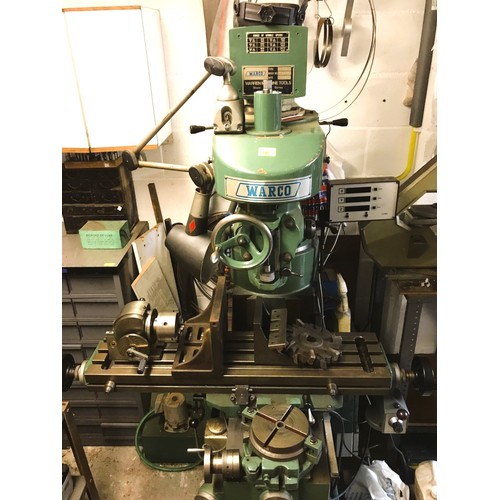 146 - A Warco AP3, 1054, 1980 milling machine with Ortec digital machine with angle poise lamp and various... 