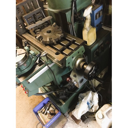 146 - A Warco AP3, 1054, 1980 milling machine with Ortec digital machine with angle poise lamp and various... 