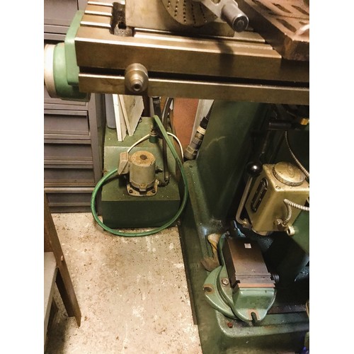 146 - A Warco AP3, 1054, 1980 milling machine with Ortec digital machine with angle poise lamp and various... 