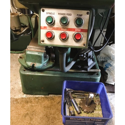 146 - A Warco AP3, 1054, 1980 milling machine with Ortec digital machine with angle poise lamp and various... 