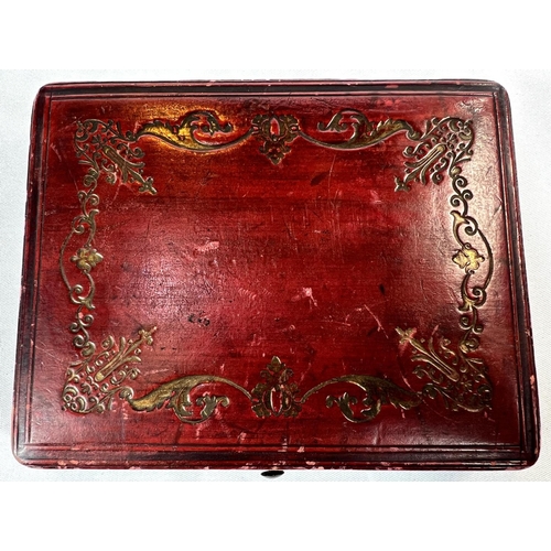 108 - An American DAGUERROTYPE c.1850, red leather case, 9 x 6.5cm (image) and another in a red Morocco ca... 